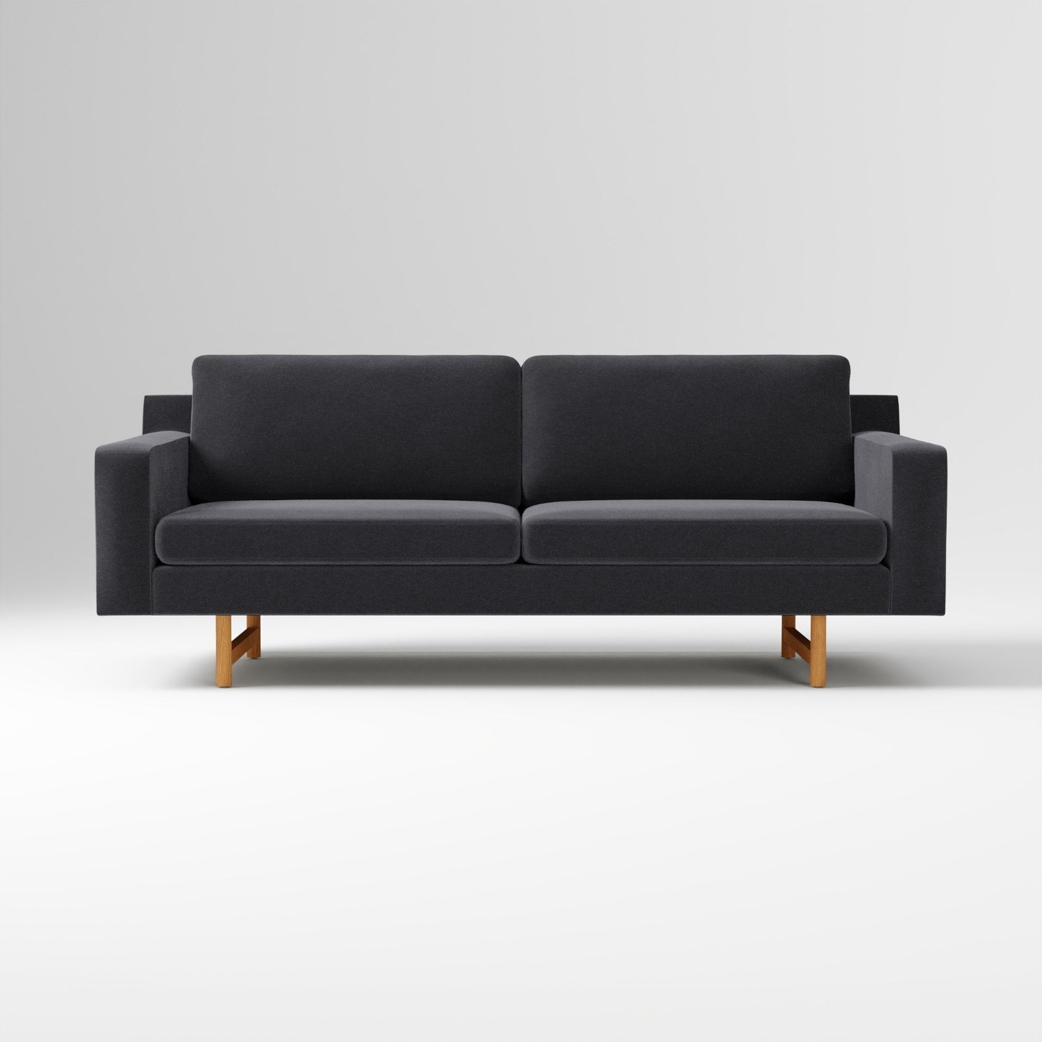 West Elm Blue Fabric 2 Seater Sofa - image-6