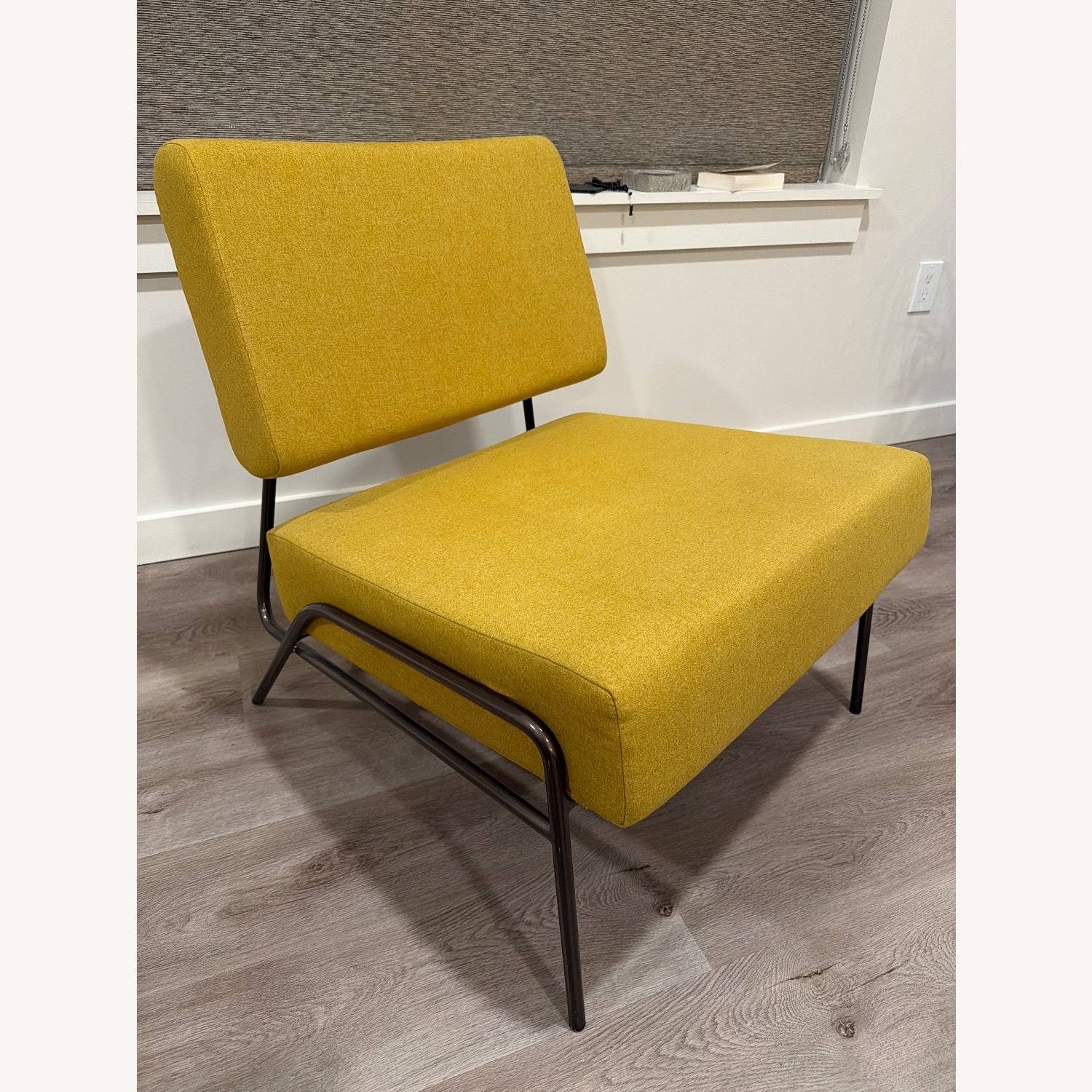 West Elm Yellow Fabric Accent Chair - image-1