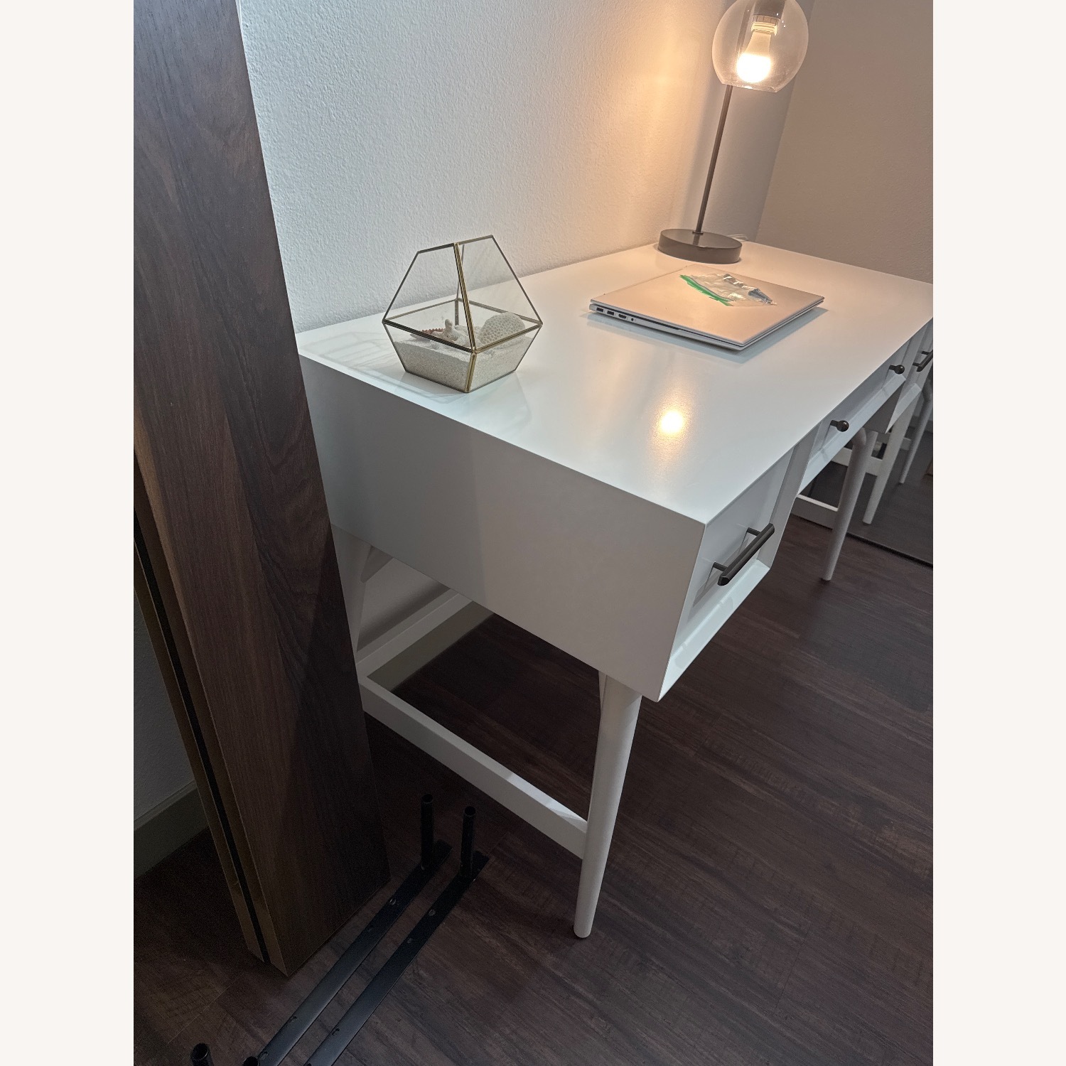 West Elm Mid Century White Wood Desk - image-3