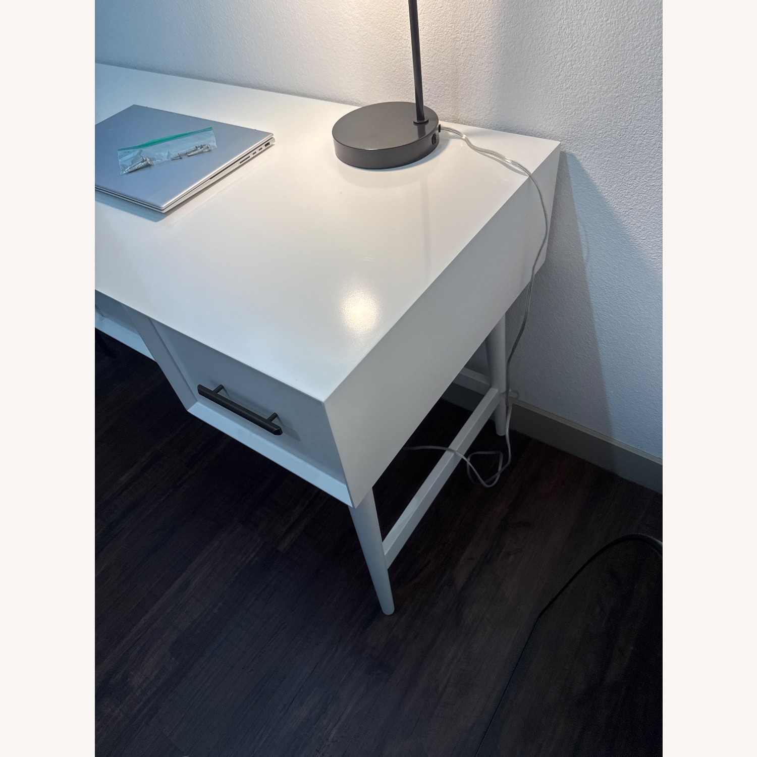 West Elm Mid Century White Wood Desk - image-4