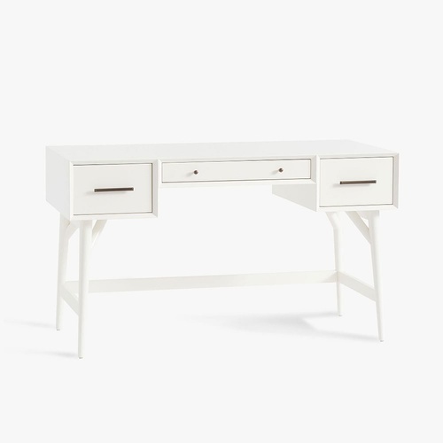 Used West Elm Mid Century White Wood Desk for sale on AptDeco