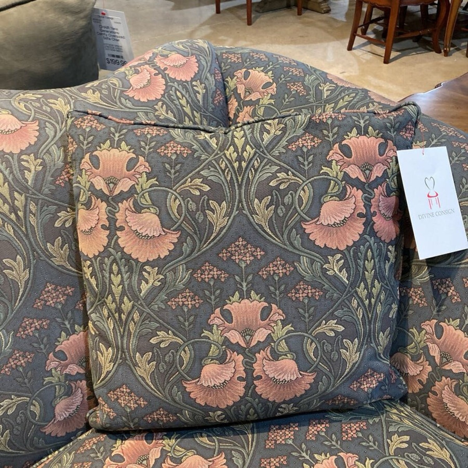 Upholstered Floral Fabric Two-Seat Loveseat - image-6