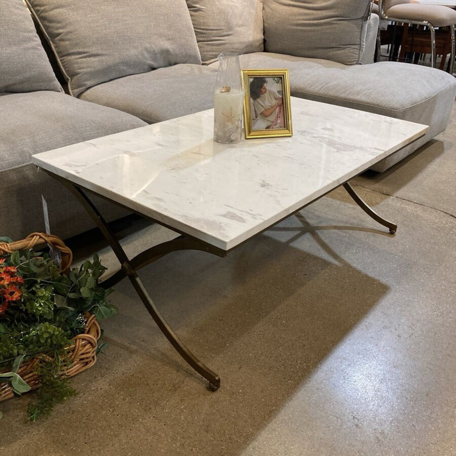 Pamina Marble & Brass Coffee Table - image-1