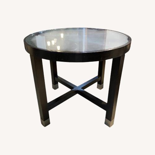 Used Round Wood & Glass Foyer Table for sale on AptDeco