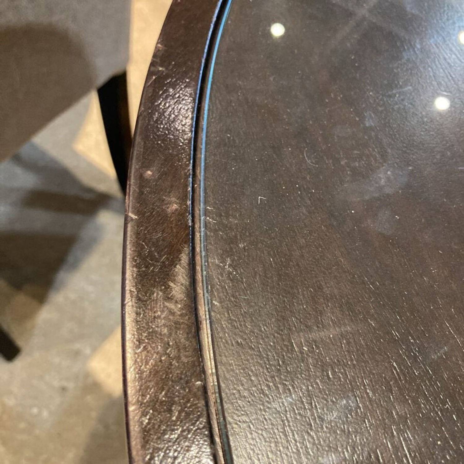 Round Wood & Glass Foyer Table - image-11