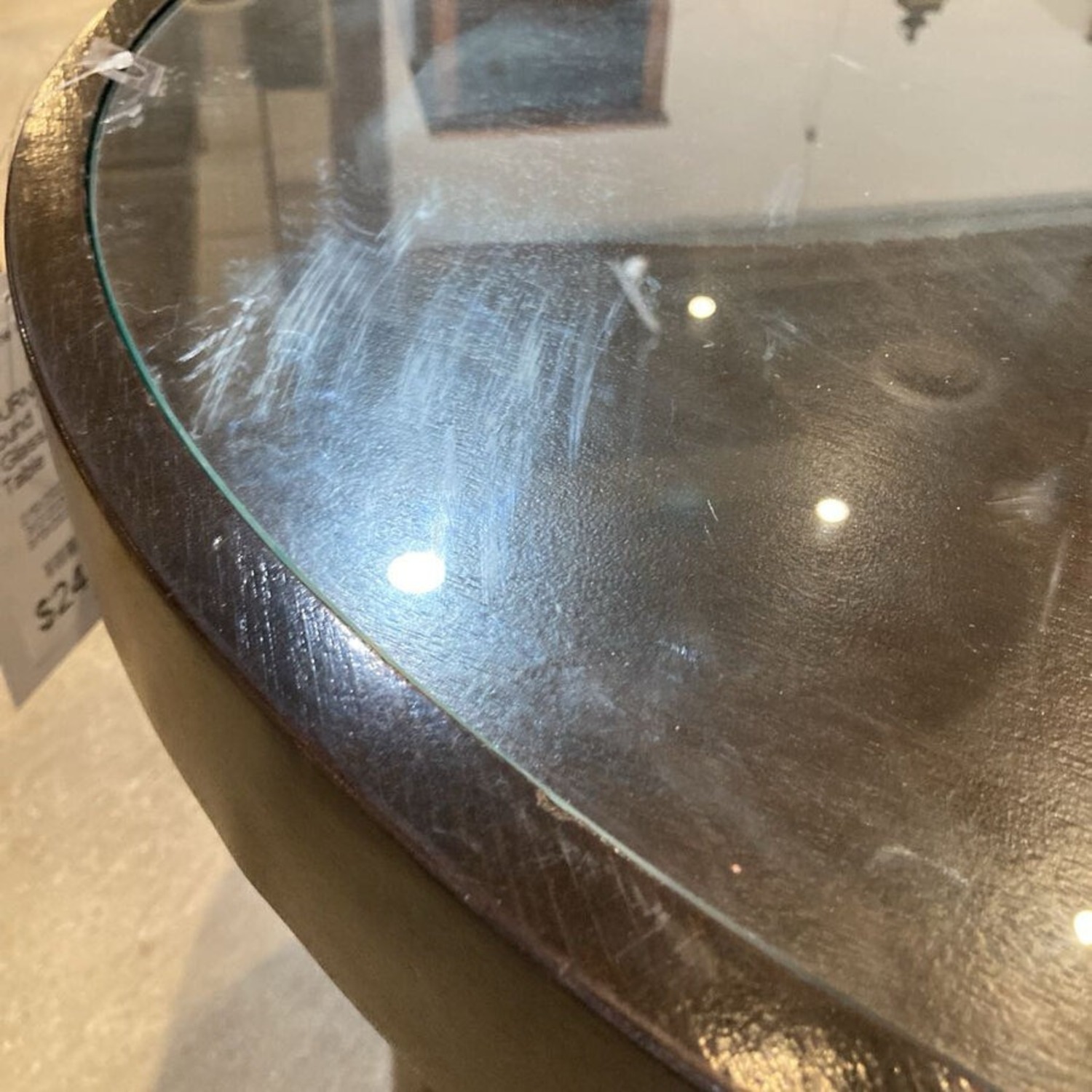 Round Wood & Glass Foyer Table - image-4