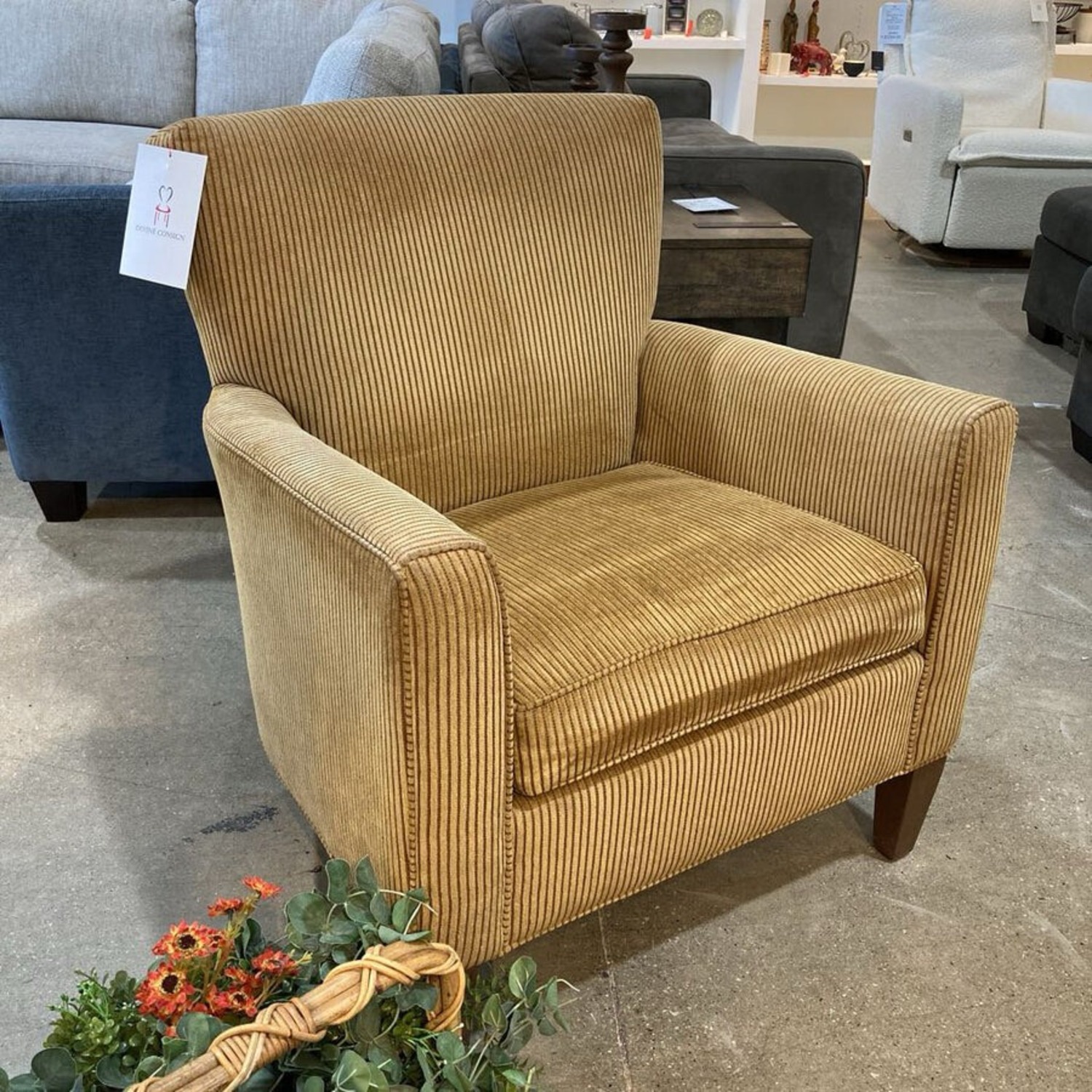 Ethan Allen Corduroy Armchair - image-1