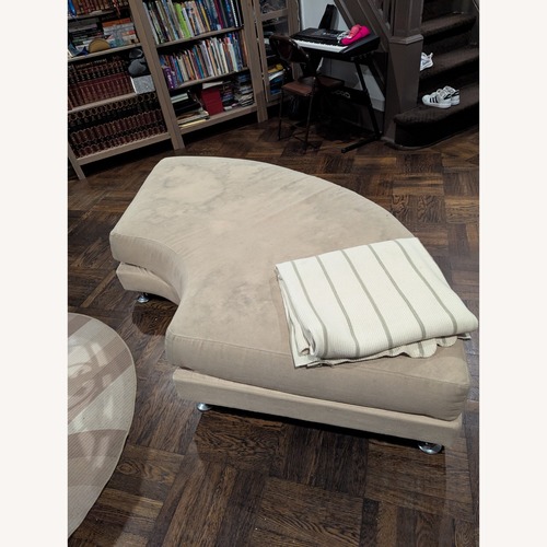 Used Beige Curved Sofa Bacleas for sale on AptDeco