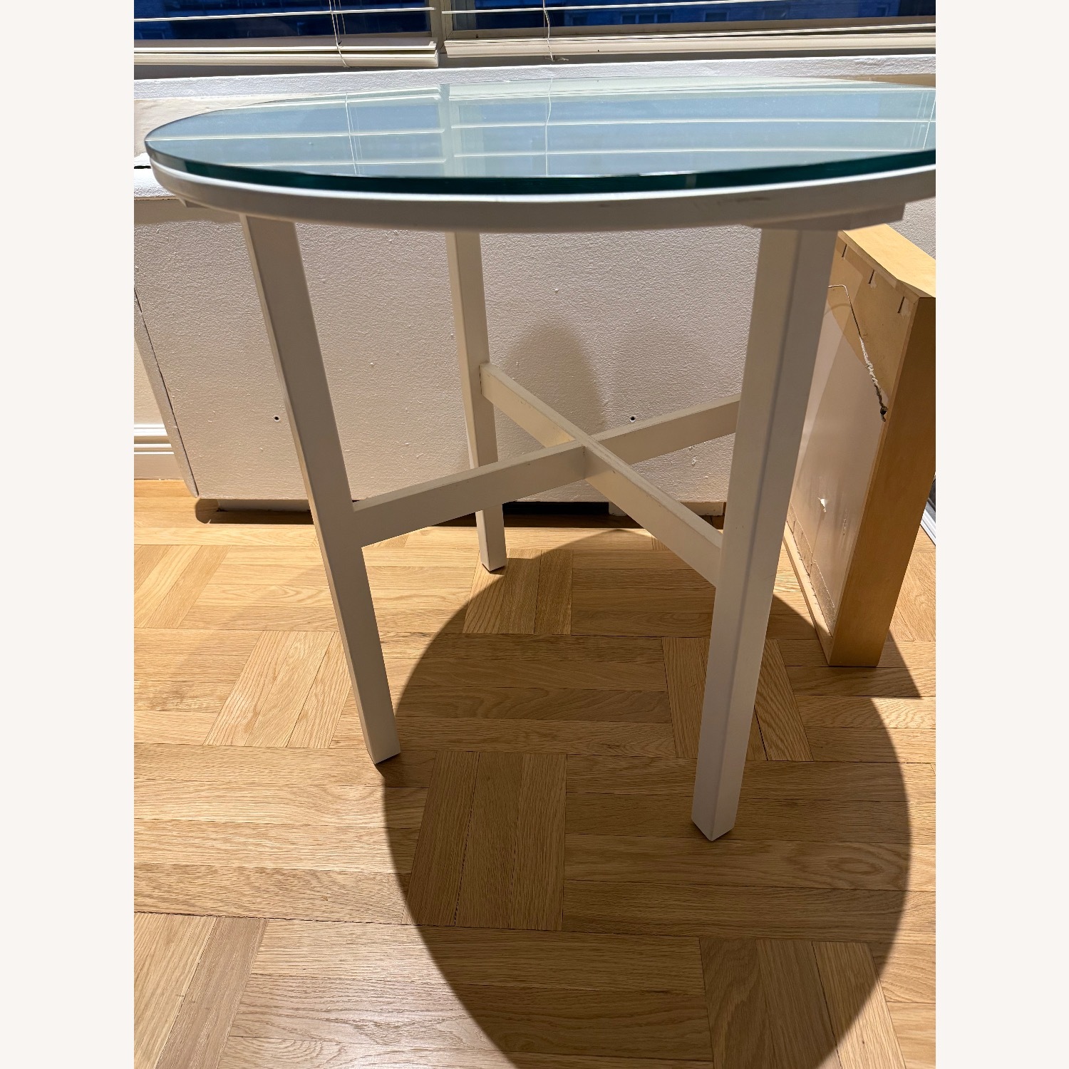 Vintage/Antique Finds White Wood Side Table - image-3