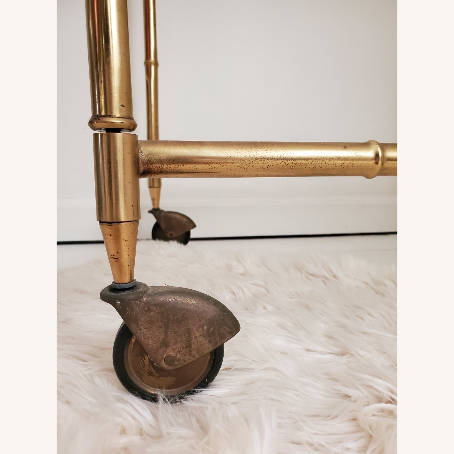 Mid Century Brass Bamboo Bar Cart - image-11