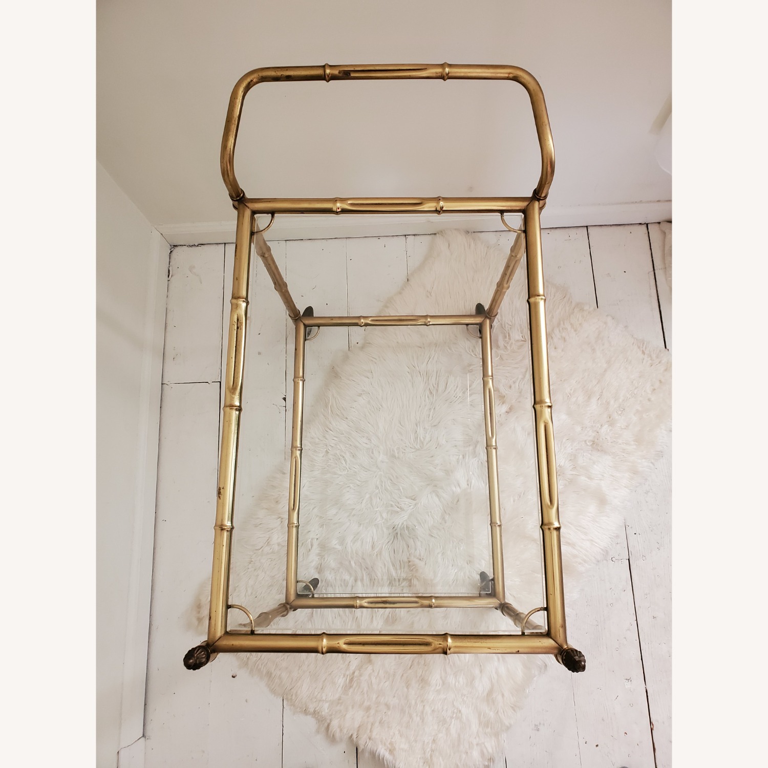Mid Century Brass Bamboo Bar Cart - image-10