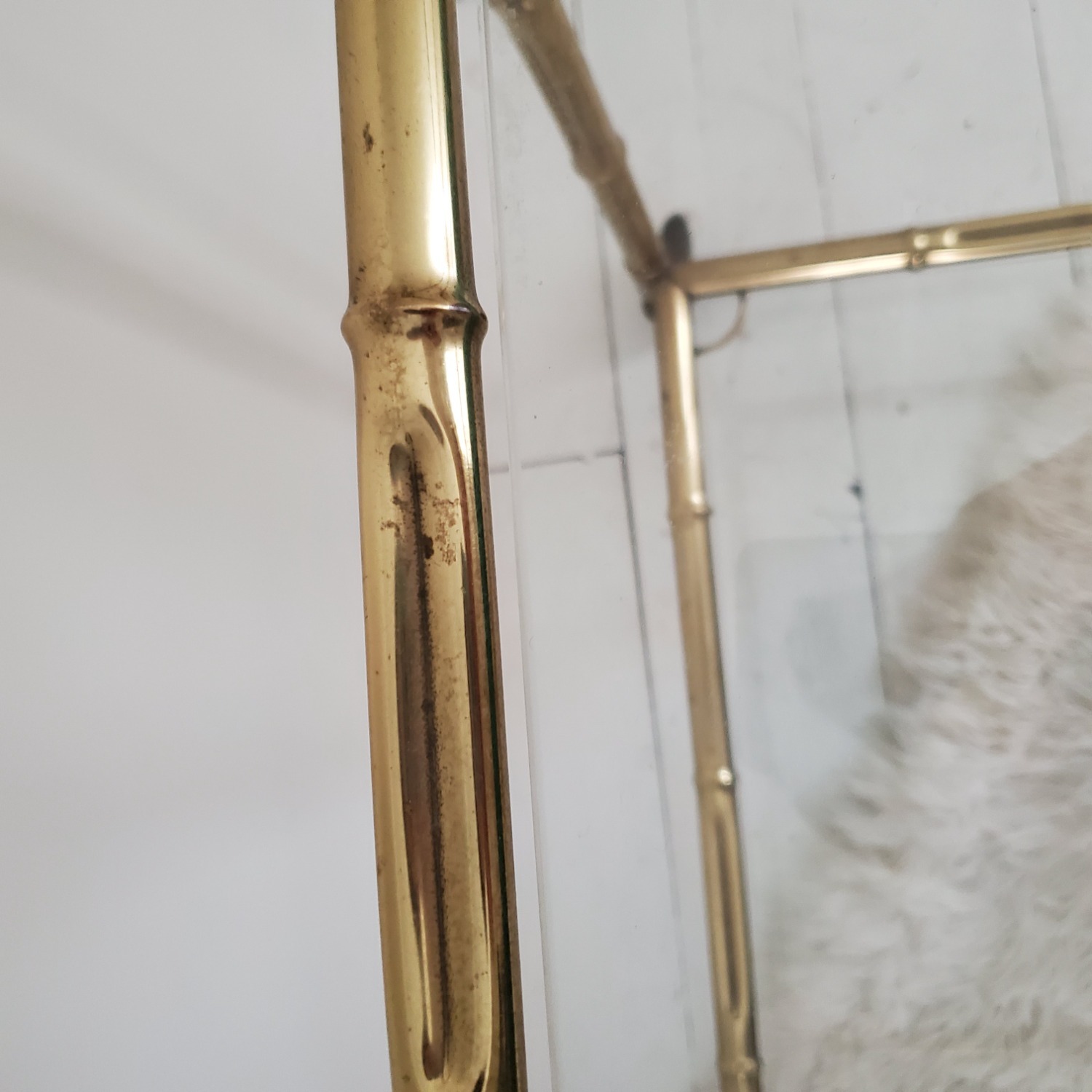 Mid Century Brass Bamboo Bar Cart - image-8