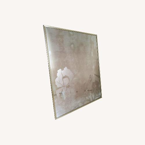 Used Brass Frame Smokey Glass Frosted Wall Mirror for sale on AptDeco