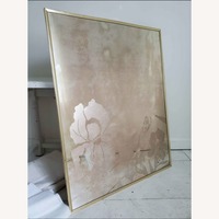 Brass Frame Smokey Glass Frosted Wall Mirror