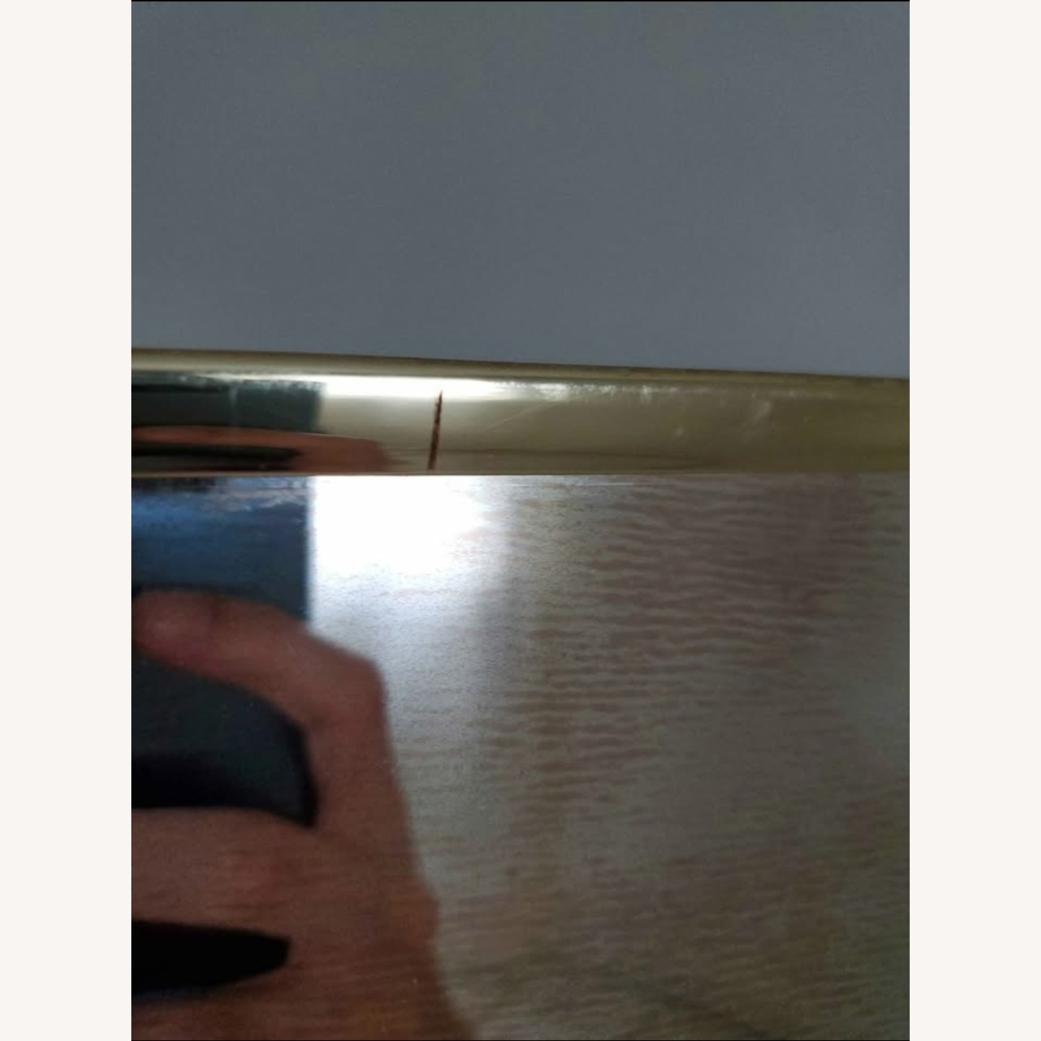 Brass Frame Smokey Glass Frosted Wall Mirror - image-3