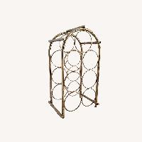 Mid Century Brass Bamboo Wine Bottle Rack