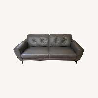 Dark Gray Leather 3+ Seater Sofa