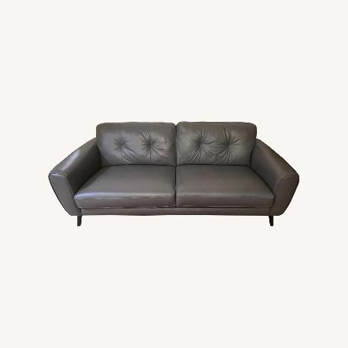 Used Dark Gray Leather 3+ Seater Sofa for sale on AptDeco