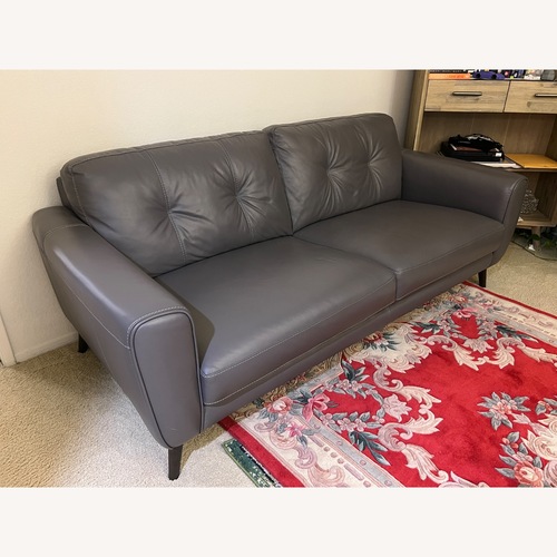 Used Dark Gray Leather 3+ Seater Sofa for sale on AptDeco