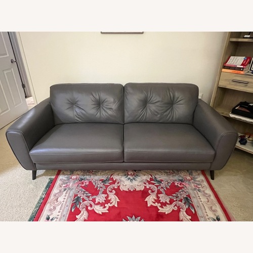 Used Dark Gray Leather 3+ Seater Sofa for sale on AptDeco