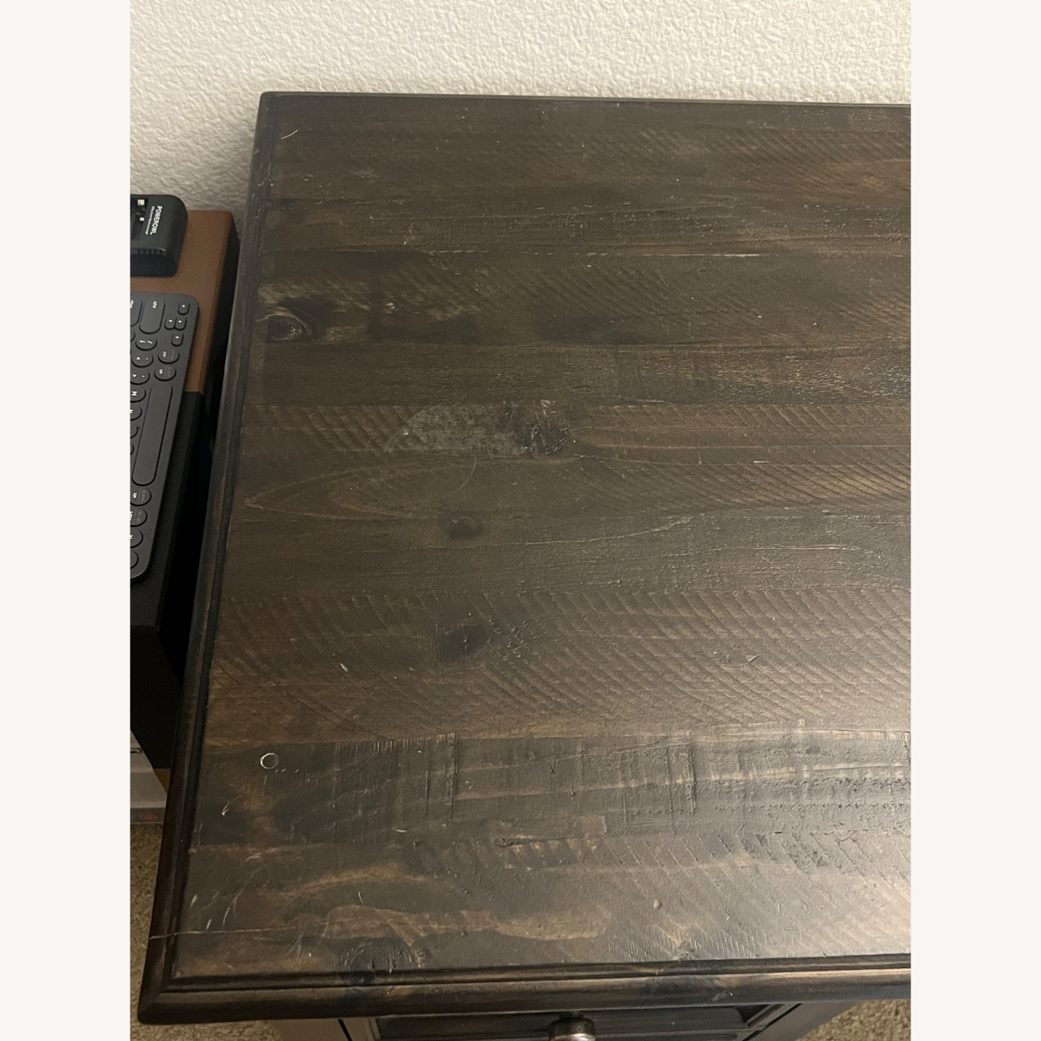 Dark Brown Wood Desk - image-2