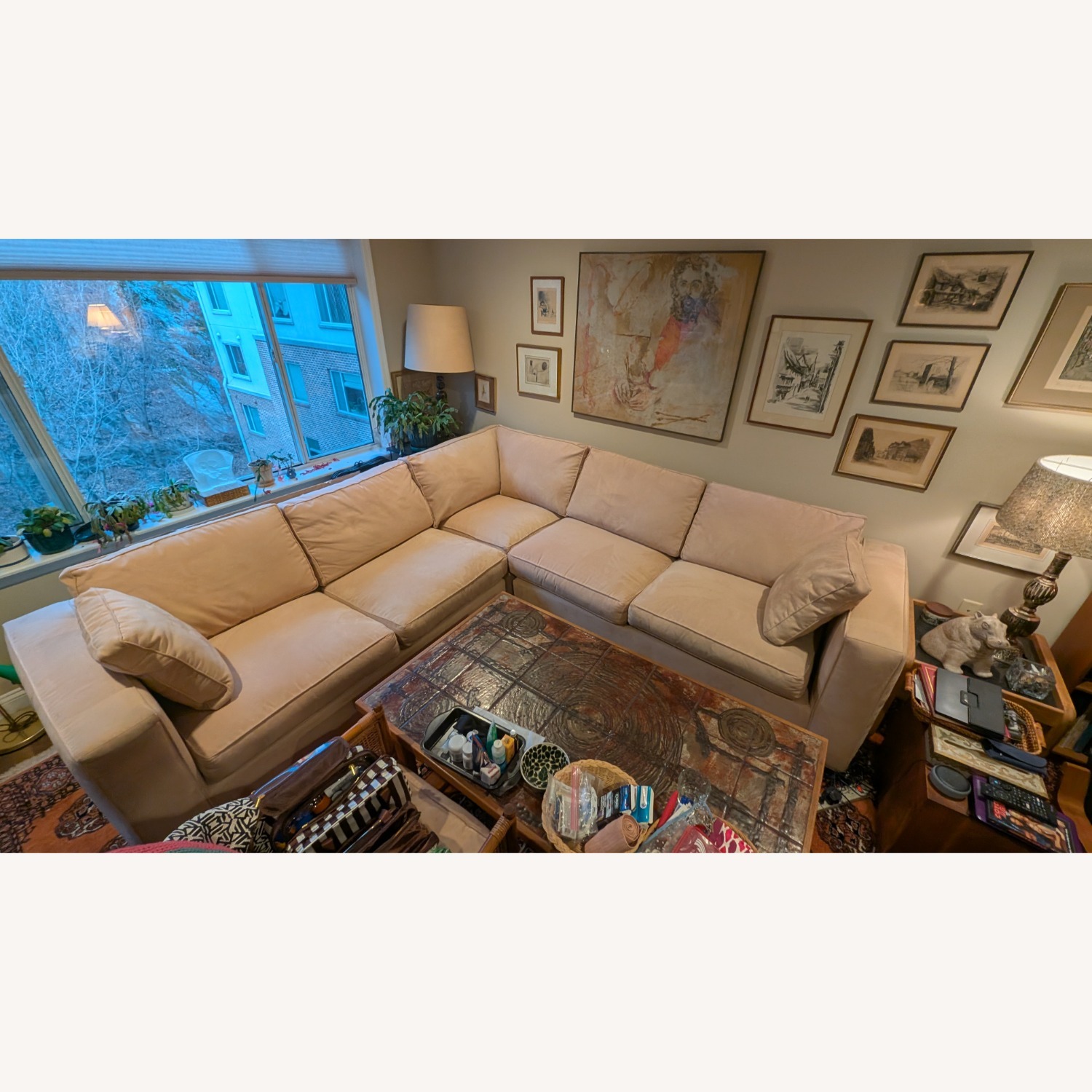 Macy's Modern Concept Tan/Gold 3+ Piece Sectional - image-1