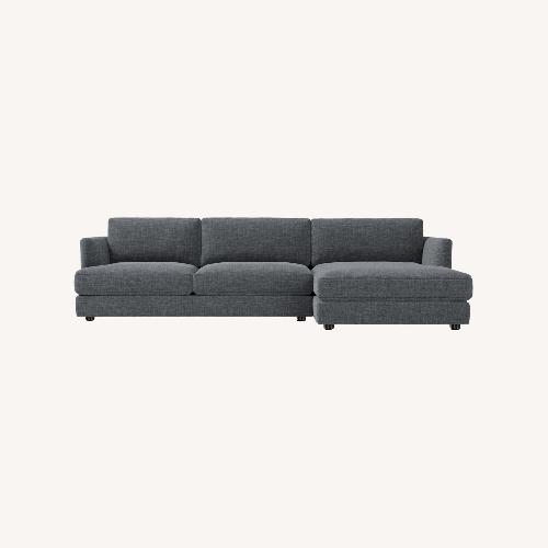 Used West Elm Dark Gray 2-piece Sectional Couch for sale on AptDeco