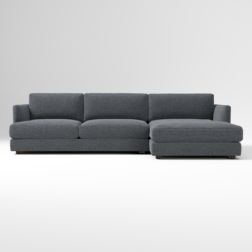 Used West Elm Dark Gray 2-piece Sectional Couch for sale on AptDeco