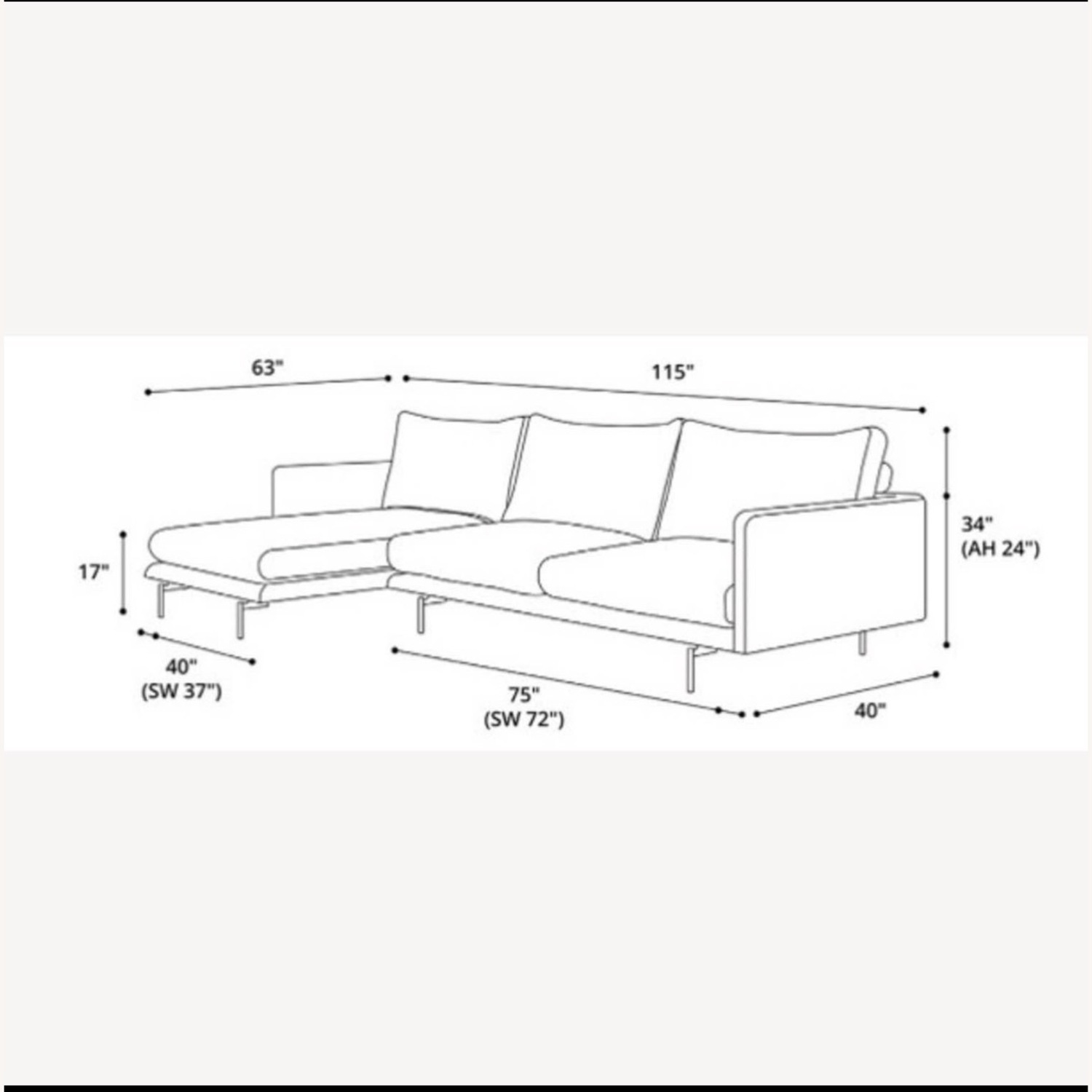 Modloft Modern 2 Piece Sectional - Right Facing - image-6