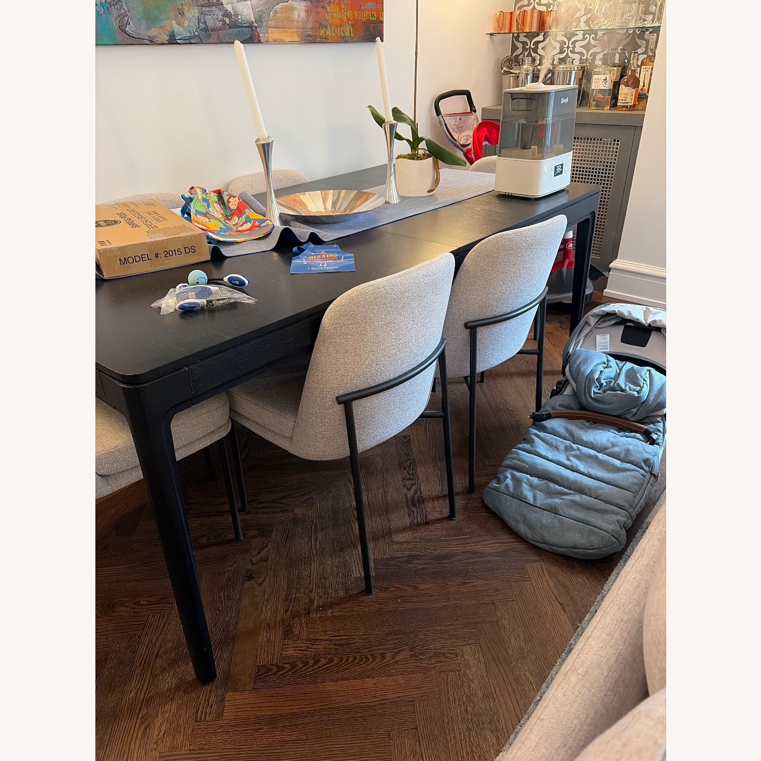 West Elm Parker Black Wood Dining Table - image-3