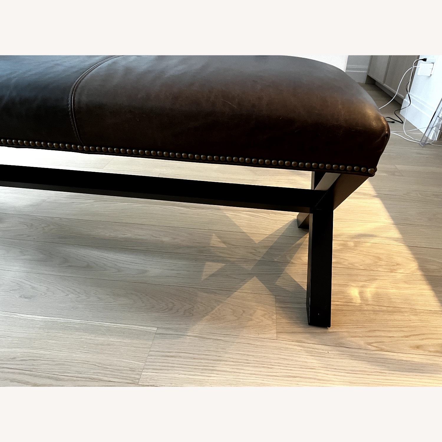 Arhaus Xavier Dark Brown Leather Bench  - image-2