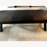 Arhaus Xavier Dark Brown Leather Bench 