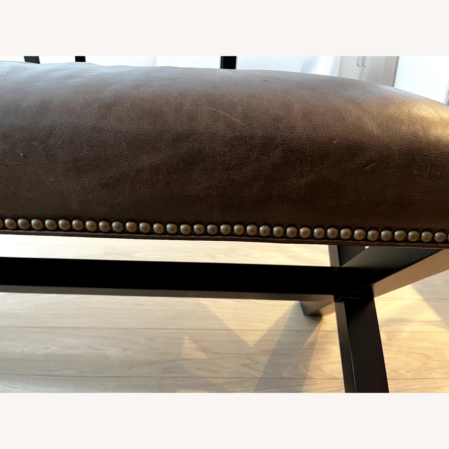 Arhaus Xavier Dark Brown Leather Bench  - image-4