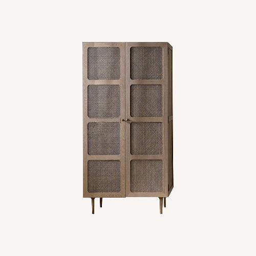 Used Light Brown Wood Armoire for sale on AptDeco