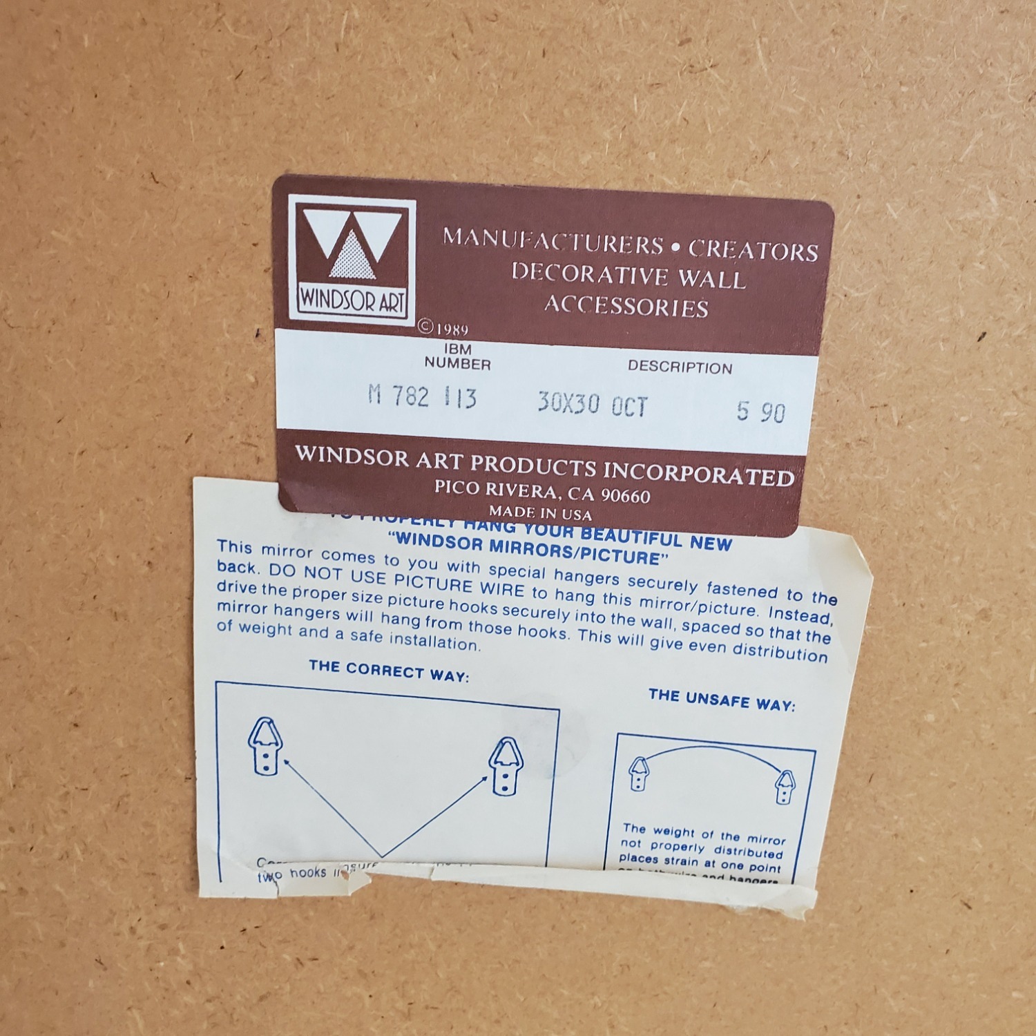 1989 Windsor Art Deco Black & Brass Octagon Mirror - image-4