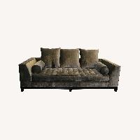 Luxury Grey Velvet Sofa Custom Artistic Frame