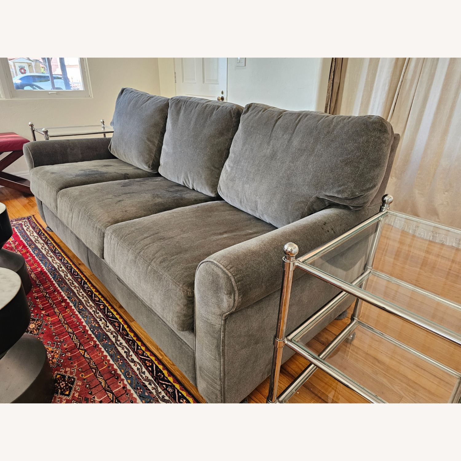 American Leather Gaines Dark Gray Velvet Sleeper Sofa - image-5