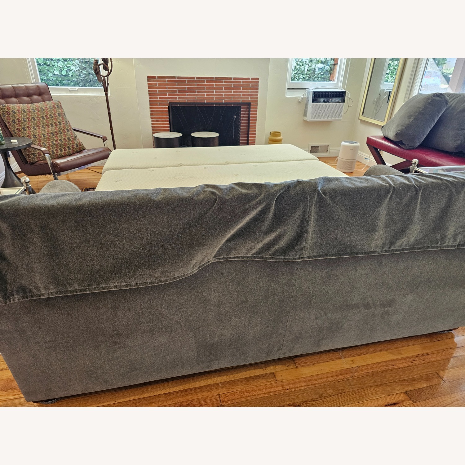 American Leather Gaines Dark Gray Velvet Sleeper Sofa - image-3
