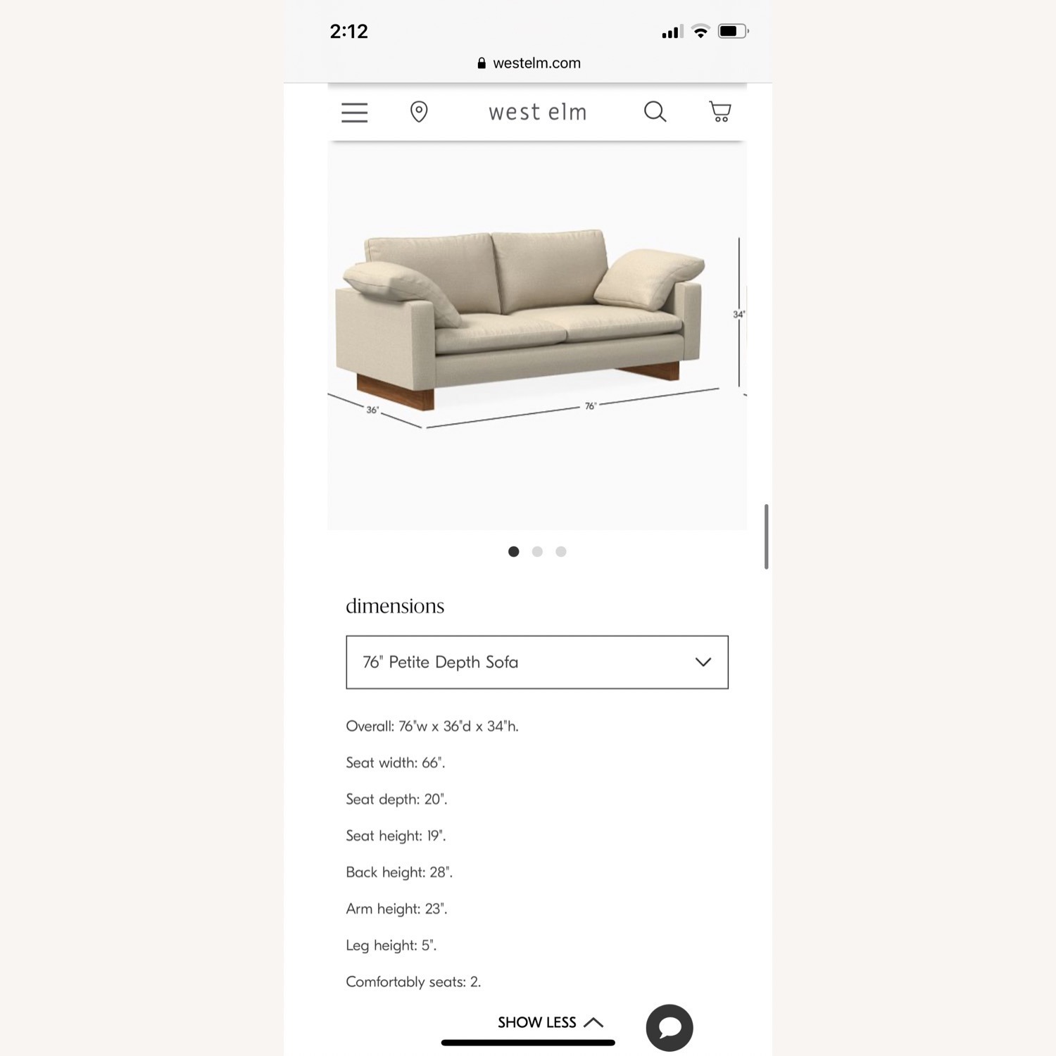West Elm Harmony Down Filled Sofa - image-8