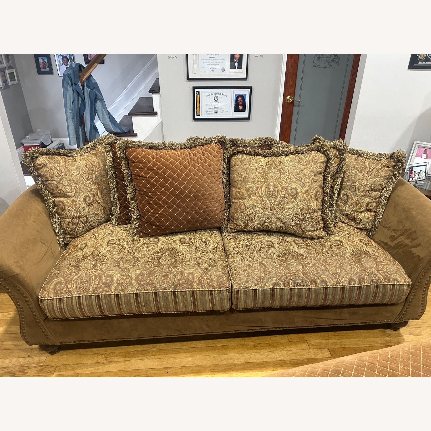 Raymour & Flanigan Dark Brown 2 Seater Sofa - image-1
