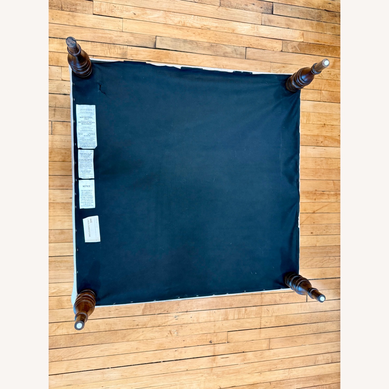 Linen Sandstone Tufted Ottoman - image-5