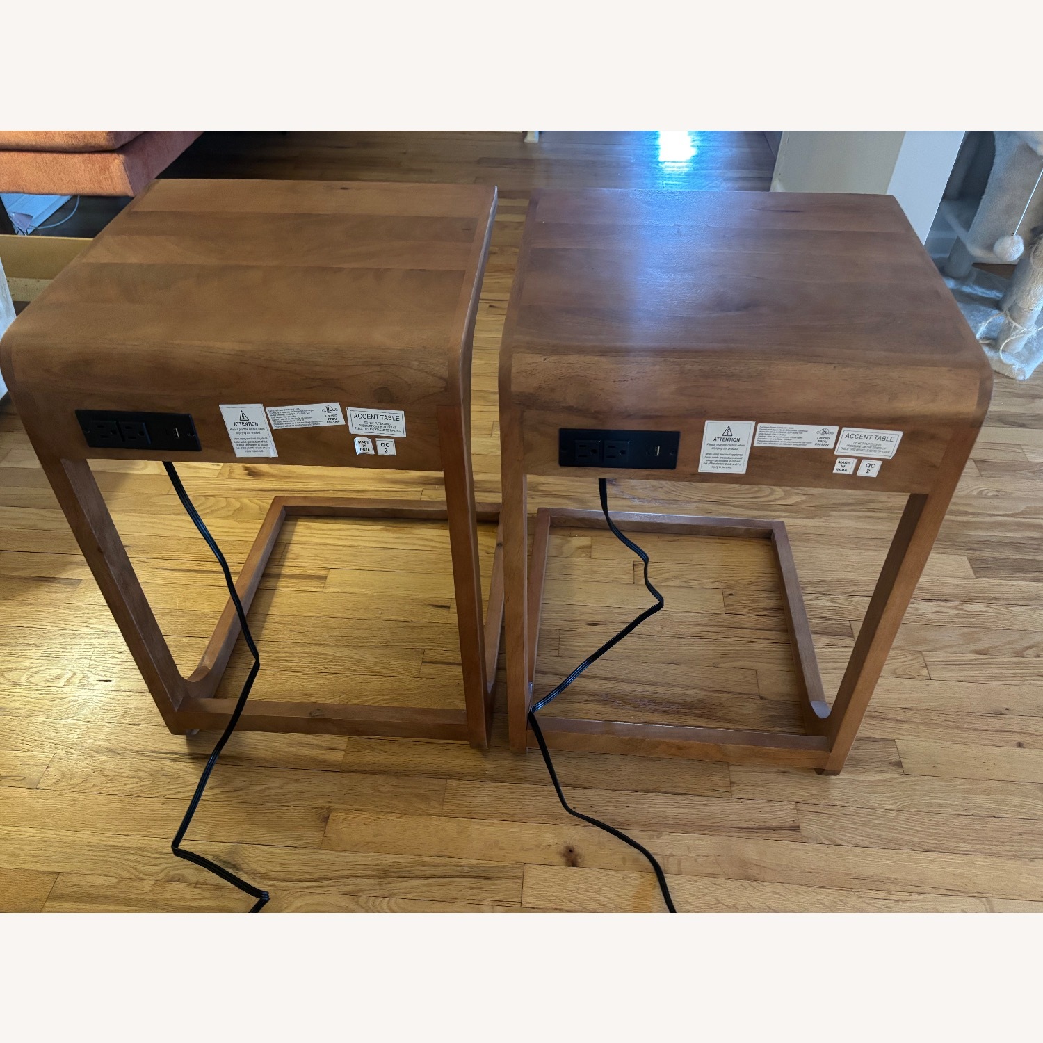 Light Brown Wood Side Tables - image-1