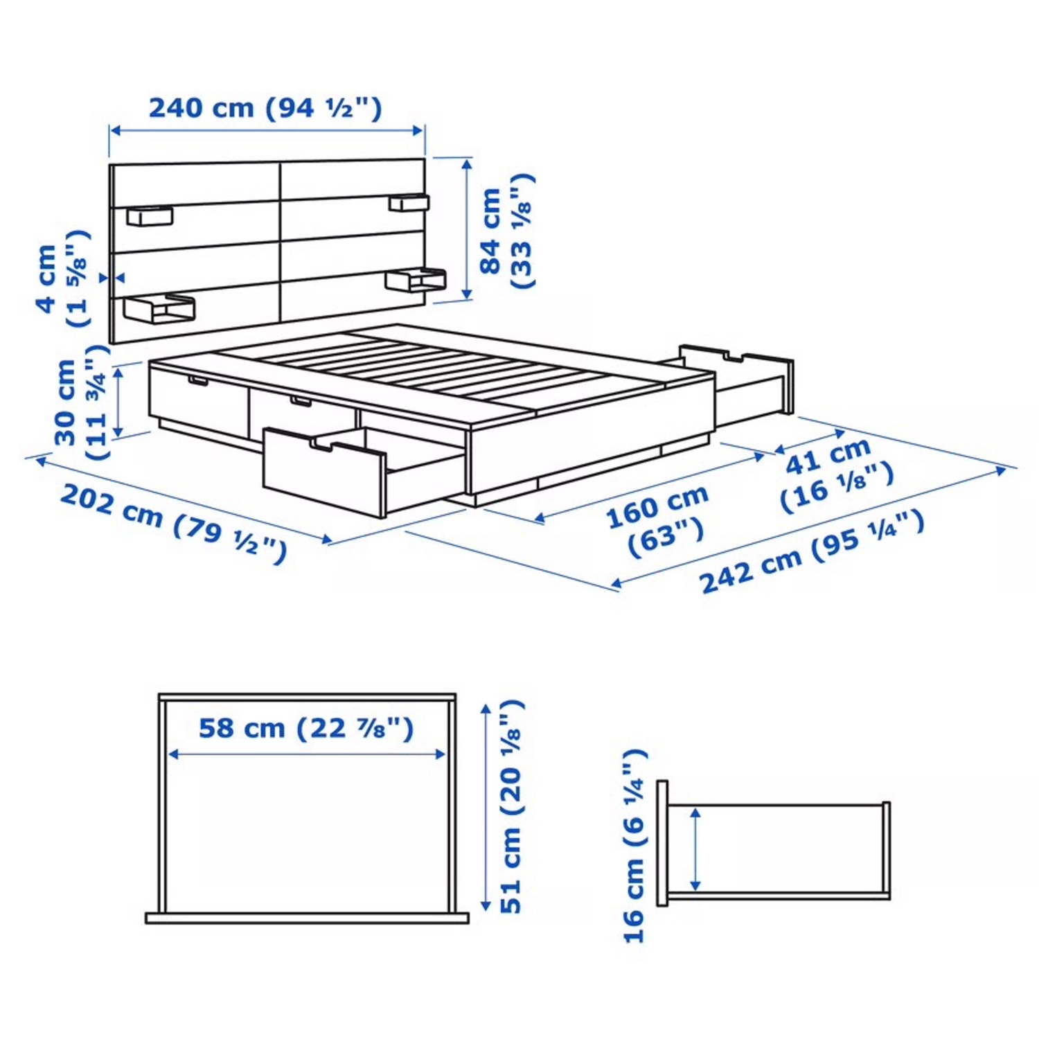 IKEA Nordli White Queen Bed - image-3
