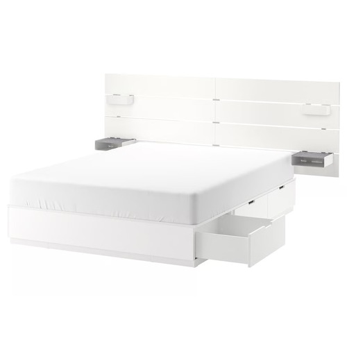 Used IKEA Nordli White Queen Bed for sale on AptDeco