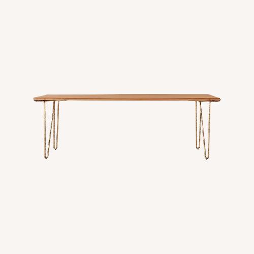 Used CB2 Trestle 88" Wood and Metal Dining Table for sale on AptDeco