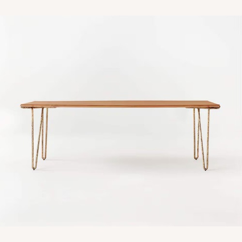 Used CB2 Trestle 88" Wood and Metal Dining Table for sale on AptDeco