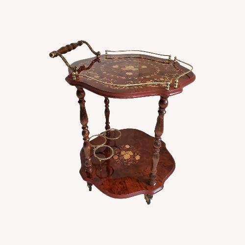 Used Vintage Italian Rosewood Marquetry Bar Tea Cart for sale on AptDeco