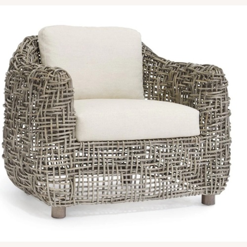 Used Seacliff Dark Gray Rattan Accent Chair for sale on AptDeco