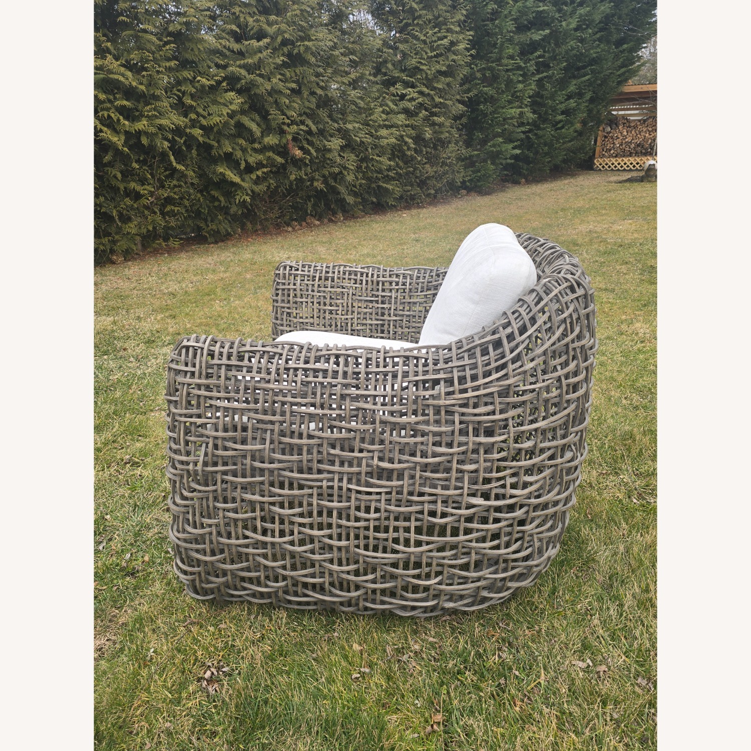 Seacliff Dark Gray Rattan Accent Chair - image-2