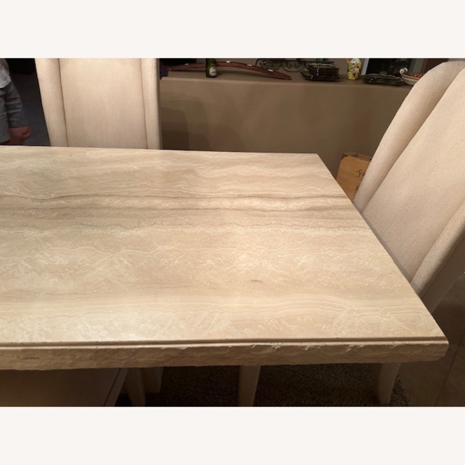 Natural Travertine Marble Dining Set - image-3
